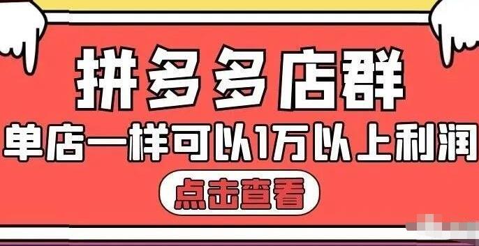 拼多多店群单店一样可以产出1万5以上利润【付费文章】-创易盟