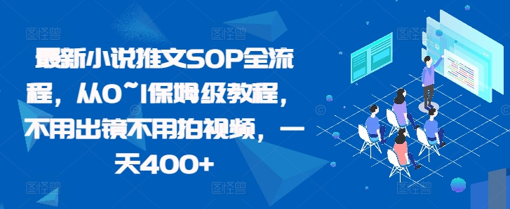 最新小说推文SOP全流程，从0~1保姆级教程，不用出镜不用拍视频，一天400+-创易盟