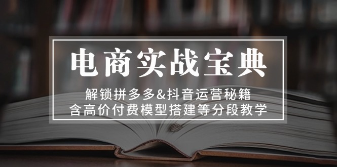 电商实战宝典 解锁拼多多&抖音运营秘籍 含高价付费模型搭建等分段教学-创易盟